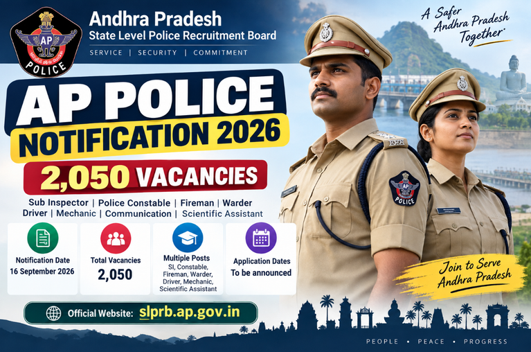 AP Police SI Notification 2026: Andhra Pradesh 2,050 Vacancies