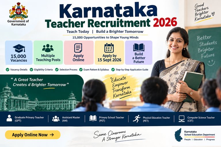 Karnataka Teacher Recruitment 2026 15,000 Teacher Posts