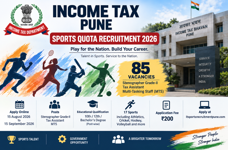 Income Tax Pune Sports Quota Recruitment 2026